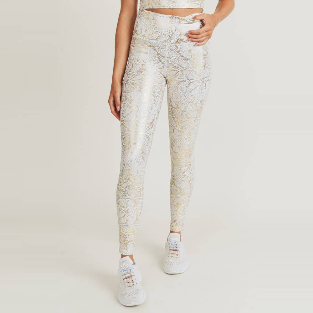 Gold Snake Print Highwaist Leggings