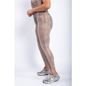 CURVY Shimmer Snake Foil High-Waisted Leggings