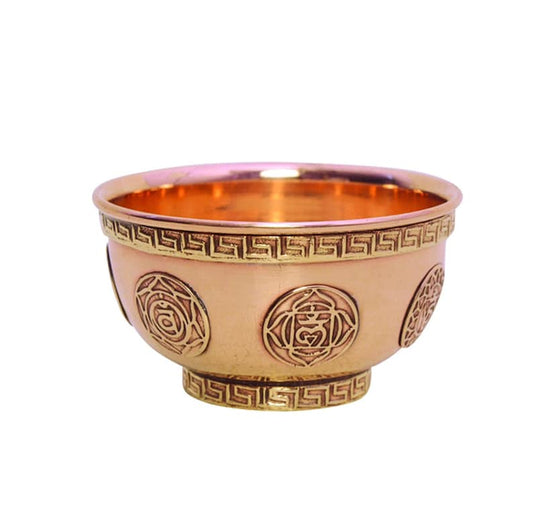 7 Chakras Style C Copper Smudge Burner Bowl