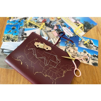 Stitch Your Travels - USA Edition Travel Notebook in Maroon