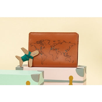 Stitch Where You've Been Passport Cover Kit - Brown Leather