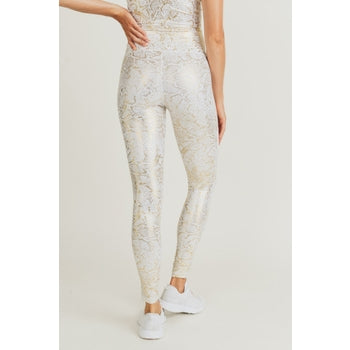 Gold Snake Print Highwaist Leggings