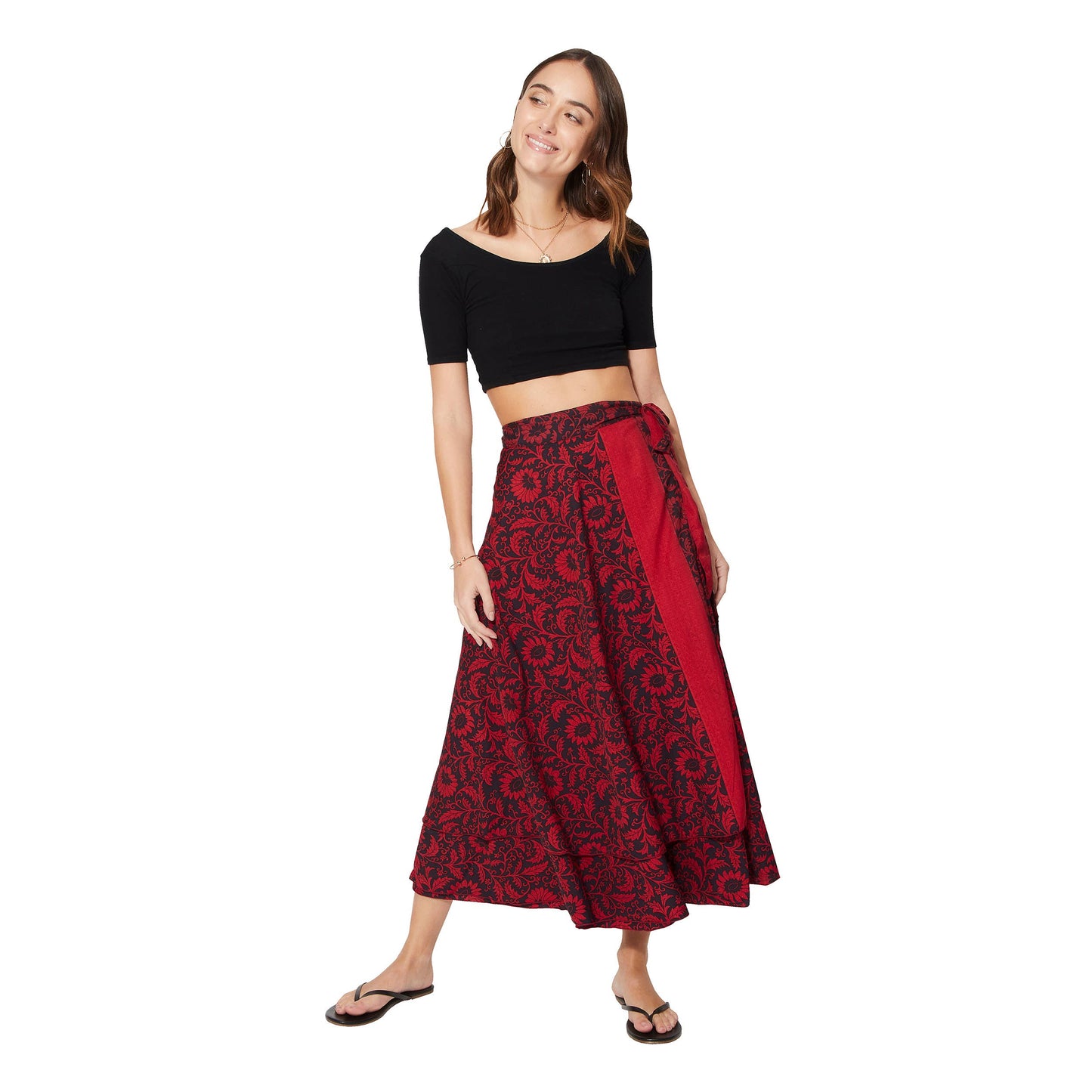 Midi Silky Wrap Skirt