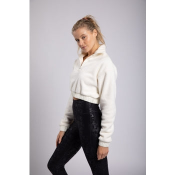 Cropped Teddy Half-Zip Pullover