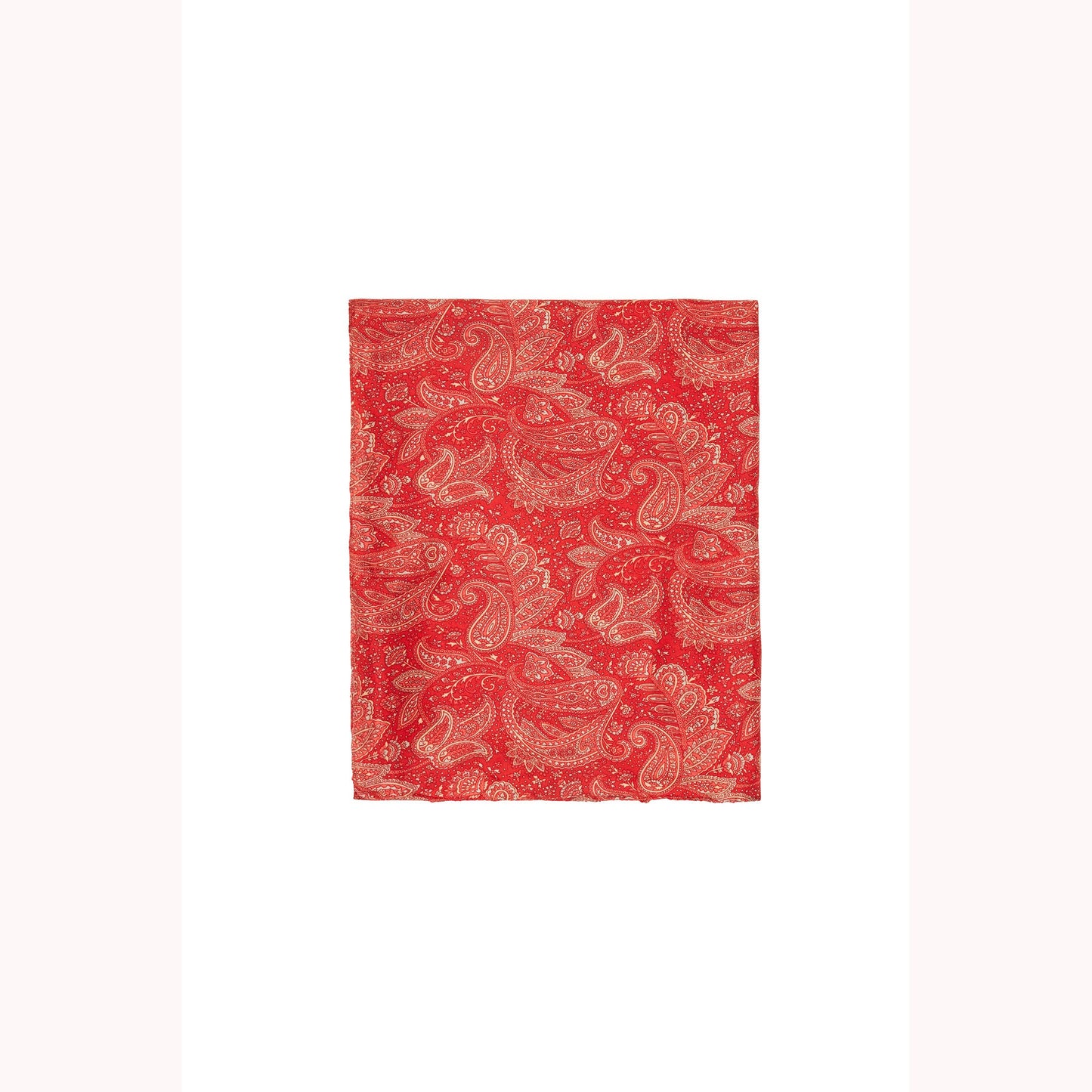 Red & Cream Patterned Silky Scarf