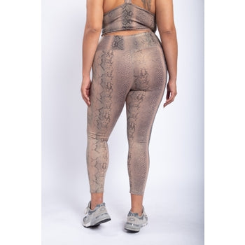 CURVY Shimmer Snake Foil High-Waisted Leggings