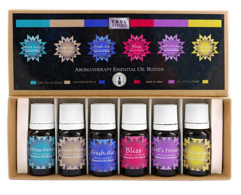 6 Pack Aromatherapy Essential Oil Set 10 mL Bottles