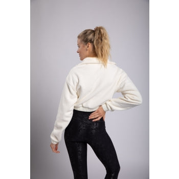 Cropped Teddy Half-Zip Pullover