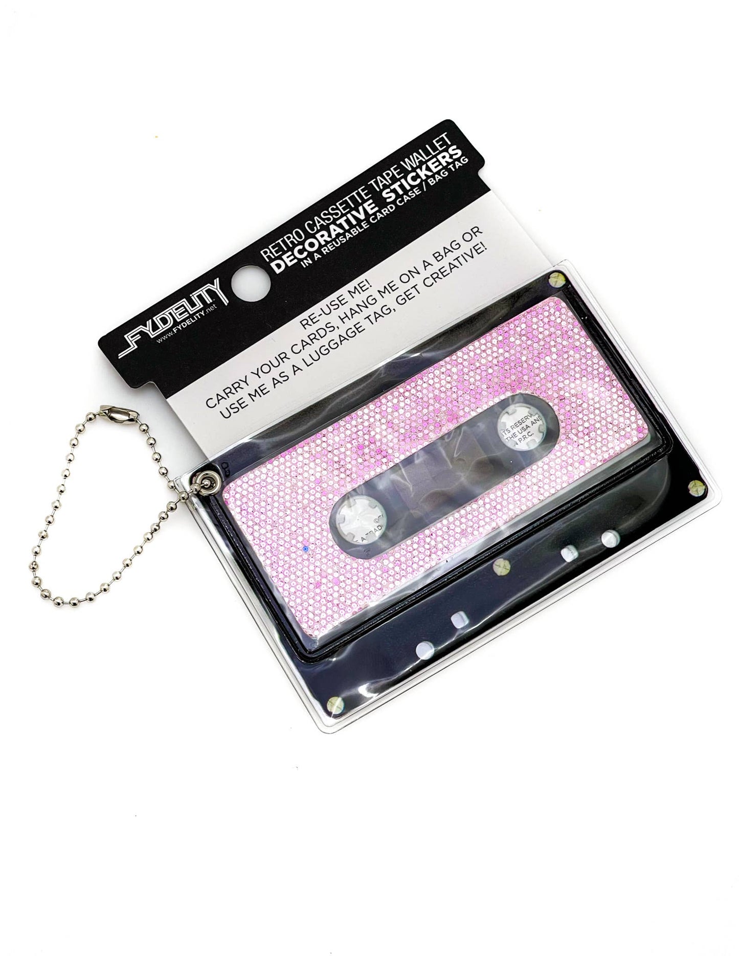 Cassette Wallet & Bag Tag-GLAM Pink