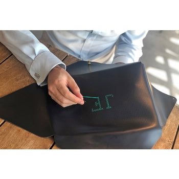 DIY Cross Stitch Laptop Sleeve Kit - Navy with Teal Thread