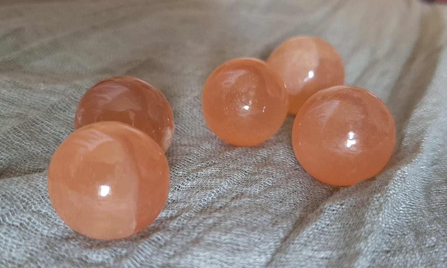 Honey Calcite Spheres