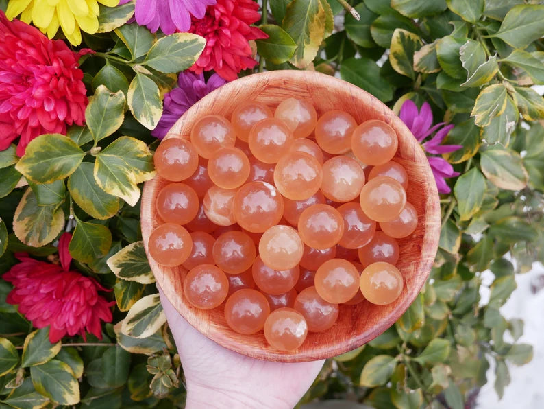 Honey Calcite Spheres