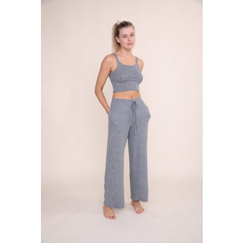 Brushed Wide Leg Lounge Pants